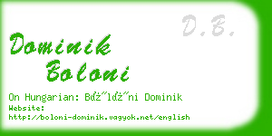 dominik boloni business card